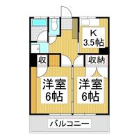 長野県長野市鶴賀の賃貸マンションの間取り
