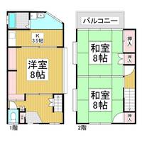 長野県伊那市山寺(一戸建)の賃貸物件-の間取り