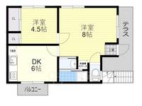 兵庫県川西市錦松台の賃貸テラスハウスの間取り