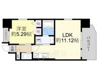 大阪府吹田市片山町1丁目の賃貸マンションの間取り