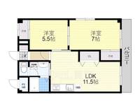 兵庫県川西市南花屋敷3丁目の賃貸マンションの間取り