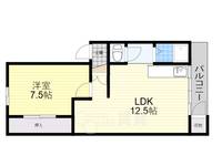 大阪府箕面市箕面8丁目の賃貸マンションの間取り