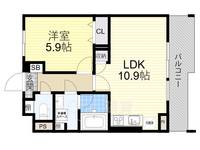 大阪府豊中市二葉町1丁目の賃貸マンションの間取り