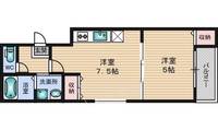 大阪府大阪市淀川区木川西1丁目(アパート)の賃貸物件の間取り