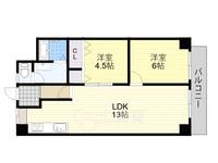 大阪府吹田市五月が丘東の賃貸マンションの間取り