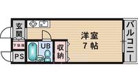 大阪府茨木市玉櫛2丁目の賃貸マンションの間取り
