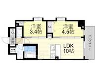 大阪府大阪市淀川区加島4丁目の賃貸マンションの間取り