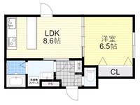 大阪府吹田市南金田1丁目の賃貸マンションの間取り
