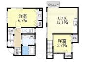 大阪府茨木市耳原1丁目の賃貸アパートの間取り