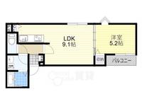 大阪府茨木市春日1丁目の賃貸アパートの間取り