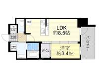 大阪府大阪市東淀川区東中島4丁目の賃貸マンションの間取り