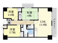 大阪府吹田市桃山台5丁目の賃貸マンションの間取り