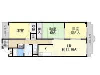 大阪府吹田市朝日が丘町(マンション)の賃貸物件の間取り