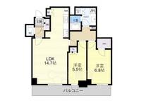 プレミストタワー大阪新町ローレルコートの間取り