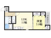 大阪府大阪市東淀川区下新庄5丁目(アパート)の賃貸物件の間取り