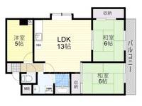 大阪府茨木市五日市緑町の賃貸マンションの間取り