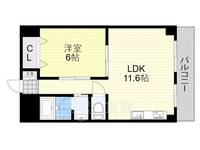 大阪府大阪市東淀川区南江口2丁目の賃貸マンションの間取り