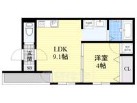 大阪府大阪市住吉区清水丘2丁目の賃貸アパートの間取り