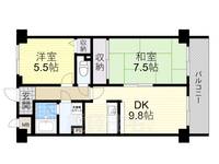 大阪府堺市西区鳳北町9丁の賃貸マンションの間取り