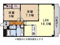 愛知県名古屋市昭和区山里町の賃貸マンションの間取り