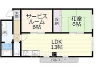 大阪府摂津市千里丘東4丁目の賃貸マンションの間取り