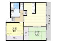 大阪府豊中市利倉西2丁目の賃貸マンションの間取り