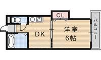 大阪府茨木市沢良宜西1丁目の賃貸マンションの間取り