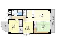 大阪府堺市堺区向陵中町3丁の賃貸マンションの間取り