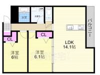 大阪府大阪市淀川区三津屋南1丁目の賃貸アパートの間取り
