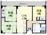 大阪府高石市取石5丁目の賃貸マンションの間取り