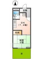 愛知県名古屋市緑区有松幕山の賃貸アパートの間取り