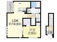 大阪府堺市堺区中向陽町1丁の賃貸アパートの間取り