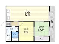 大阪府豊中市螢池中町3丁目の賃貸マンションの間取り