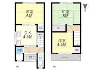 大阪府東大阪市中石切町2丁目(一戸建)の賃貸物件の間取り
