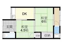 大阪府柏原市国分本町7丁目の賃貸テラスハウスの間取り