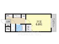 大阪府茨木市東奈良3丁目の賃貸マンションの間取り