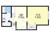 大阪府八尾市東山本町6丁目の賃貸アパートの間取り