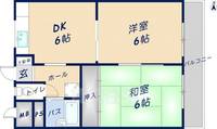 大阪府東大阪市若江本町2丁目の賃貸マンションの間取り