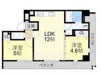 大阪府堺市堺区中之町東3丁の賃貸マンションの間取り