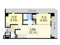大阪府堺市堺区中之町東3丁の賃貸マンションの間取り