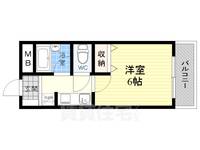 大阪府茨木市東奈良3丁目の賃貸マンションの間取り