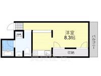 大阪府箕面市粟生間谷東5丁目の賃貸マンションの間取り
