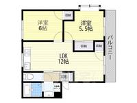 大阪府豊中市熊野町4丁目の賃貸マンションの間取り