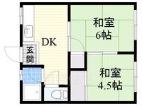 大阪府豊中市服部本町3丁目の賃貸アパートの間取り