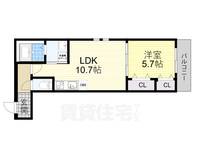 大阪府八尾市教興寺3丁目の賃貸マンションの間取り