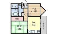 大阪府吹田市千里丘西の賃貸マンションの間取り