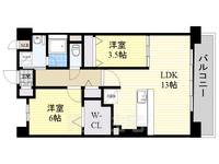 大阪府高槻市野田2丁目の賃貸マンションの間取り