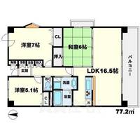 大阪府豊中市上新田2丁目(マンション)の賃貸物件の間取り