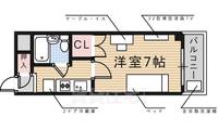 大阪府茨木市本町の賃貸マンションの間取り