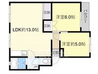 大阪府摂津市桜町1丁目の賃貸マンションの間取り